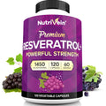 Nutrivein Pure Resveratrol Supplement offers 1450 mg per serving in 120 vegetable capsules, a premium import at Curat Cart.
