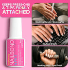 NYK1 NailBond Brush On Glue - Front Packaging & Bottle View | buy 100% authentic product online in India via Curat Cart