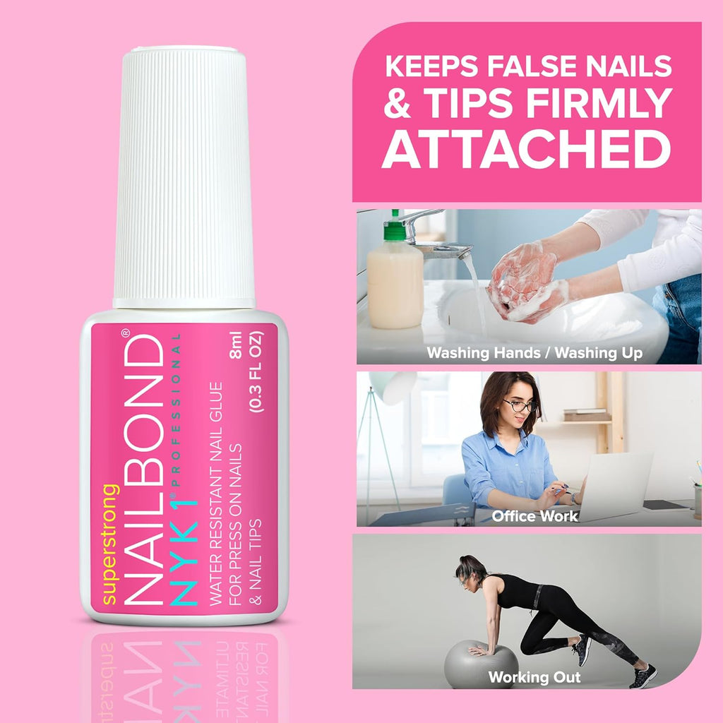 NYK1 NailBond Brush On Glue - Texture, Swatch & Consistency | original imported packaging available on Curat Cart India