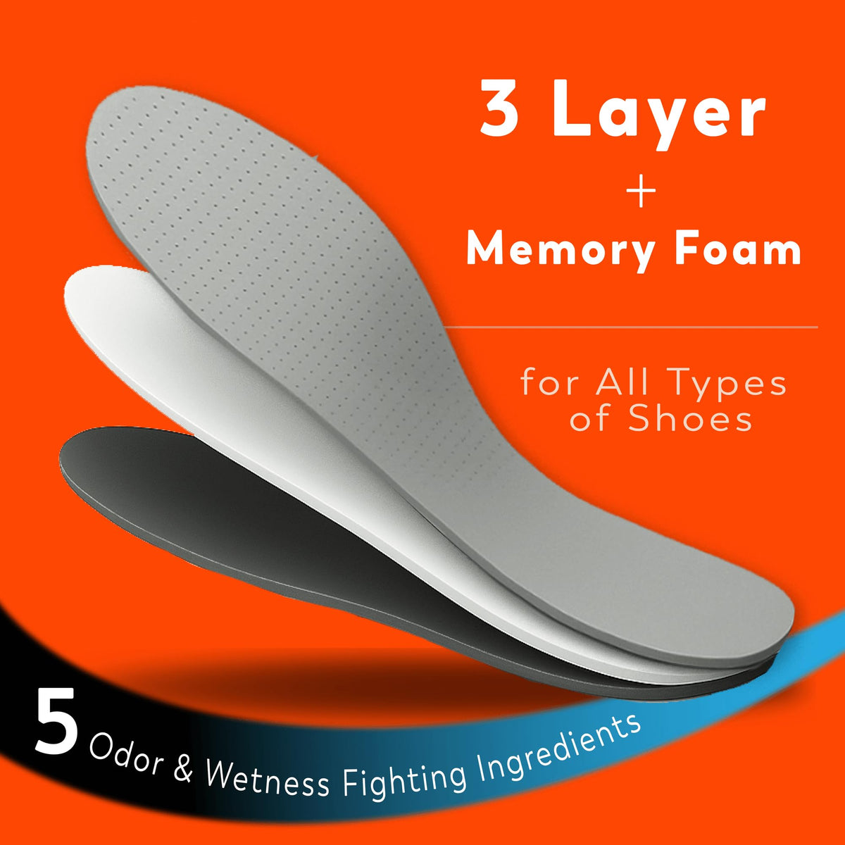 Experience ultimate comfort with Odor-Eaters Comfort Insoles, featuring 3 layers and memory foam. Premium import at Curat Cart.
