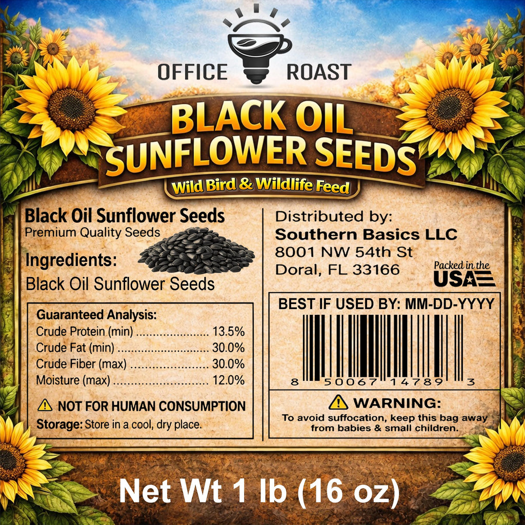 Discover Office Roast Premium Black Sunflower Seeds, ideal for daily snacking or wildlife feeding. Buy now at Curat Cart.