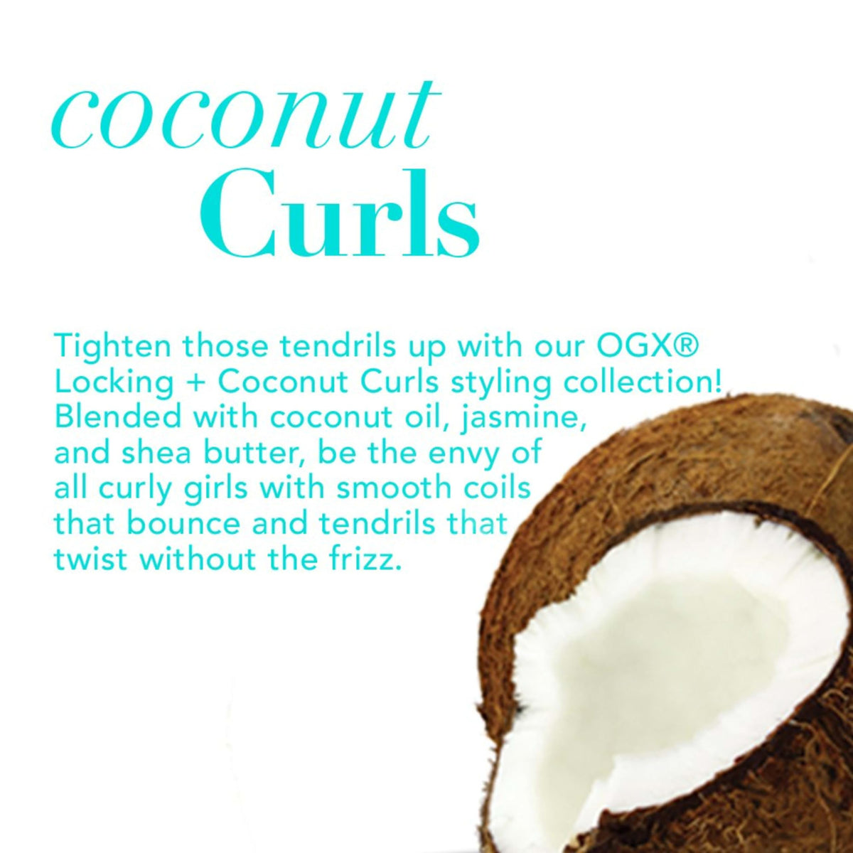 Premium imported OGX Coconut Curls Mousse offers frizz-free curls with natural ingredients for bouncy, defined styles.