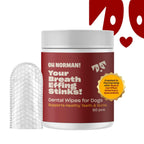 OH NORMAN Dog Dental Wipes, premium imported wipes for dogs, support healthy teeth and gums. Available at Curat Cart.