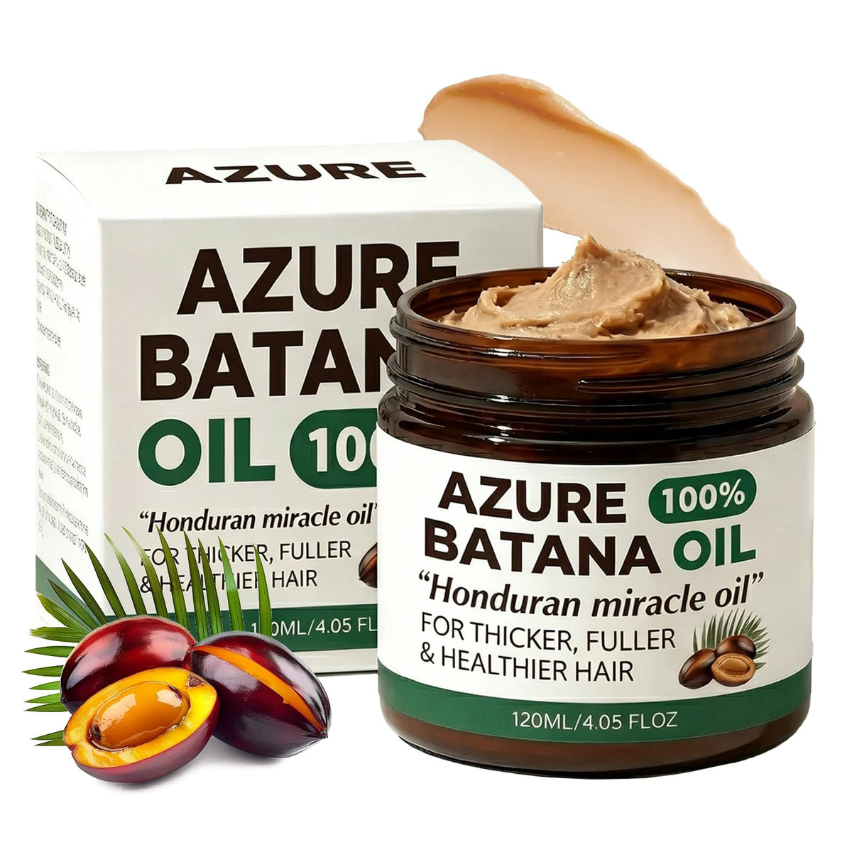 Batana Natural Hair Growth Oil in premium packaging, ideal for thicker, fuller hair. A Curat Cart imported favorite.