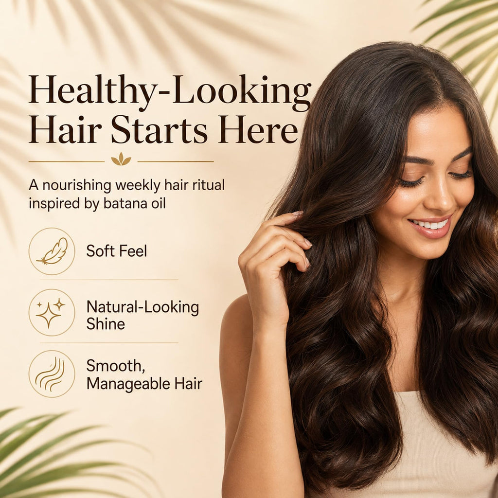 Batana Natural Hair Growth Oil in high-quality packaging, promoting healthy, manageable hair. Available at Curat Cart.