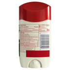 Authentic Old Spice Antiperspirant & Deodorant stick, featuring a red cap and detailed ingredient information on the back.