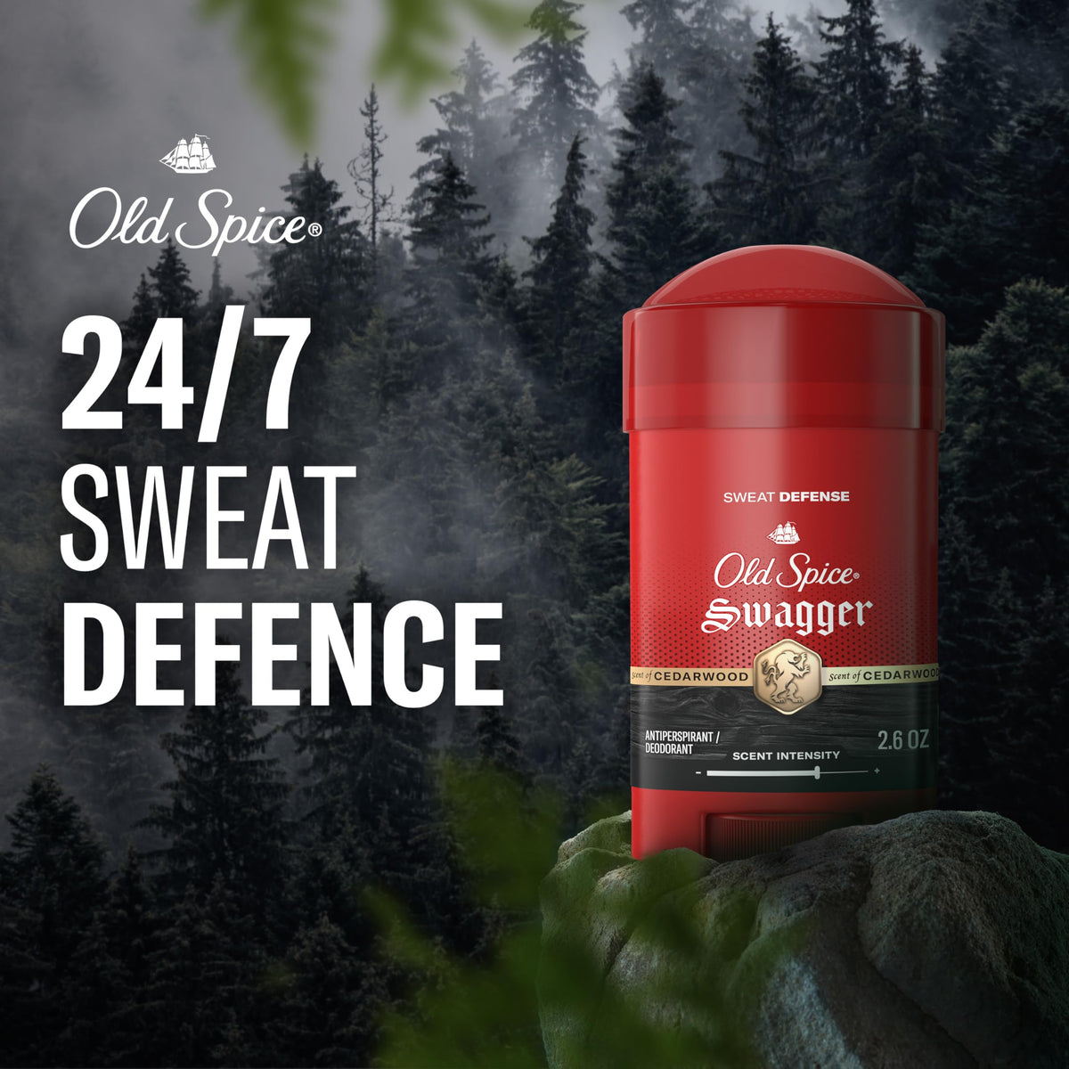 Experience 24/7 sweat defense with Old Spice Swagger, a premium imported antiperspirant deodorant for men.