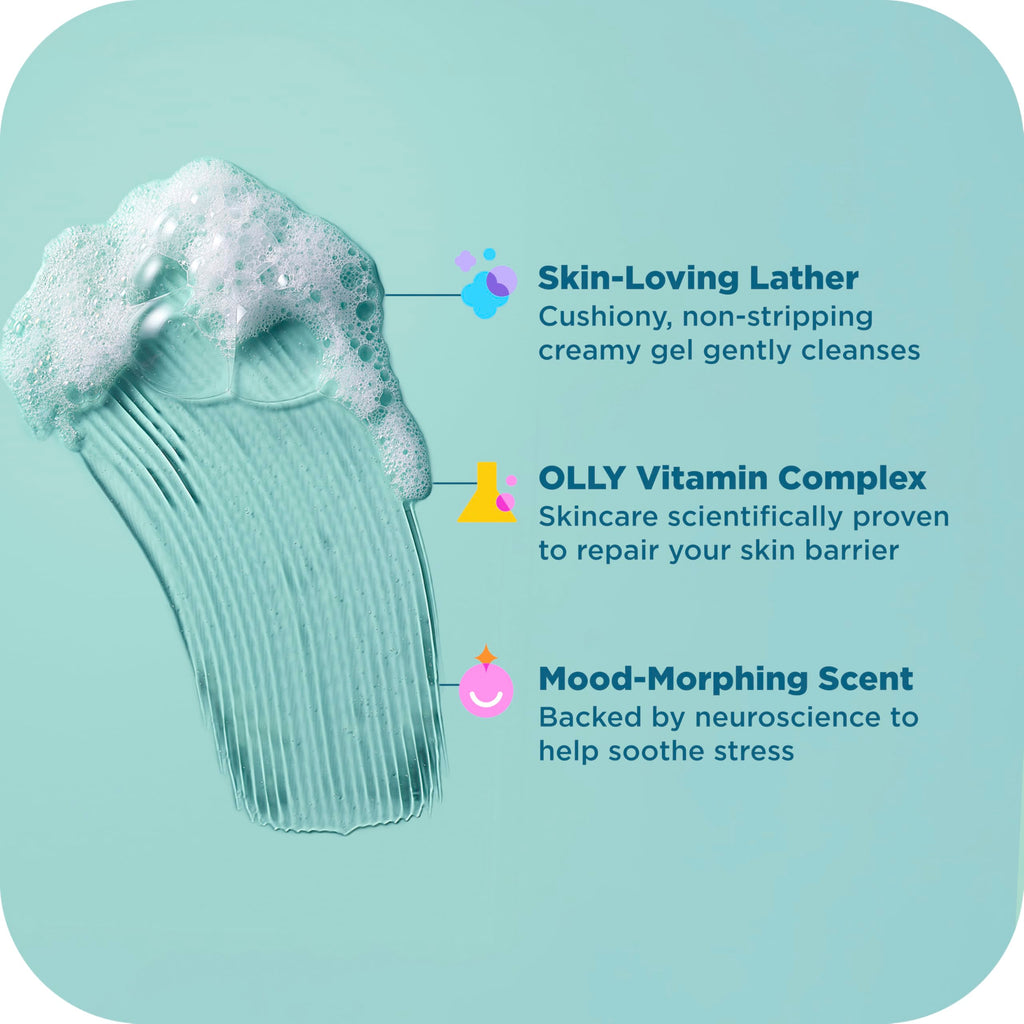 Experience the premium imported OLLY Body Wash Mixed Pack, featuring skin-loving lather and mood-morphing scent, available at Curat Cart.