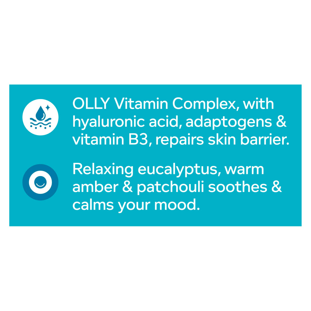 Discover OLLY Calm Body Mist, featuring a unique vitamin complex for skin repair, exclusively at Curat Cart.