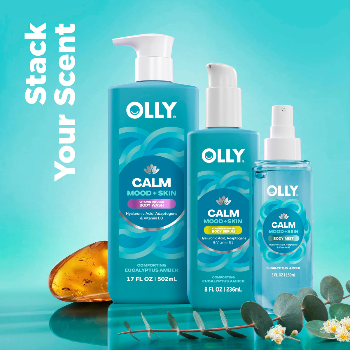 Discover OLLY Calm Body Mist, perfect for daily use. Elevate your self-care routine with this soothing scent, available at Curat Cart.