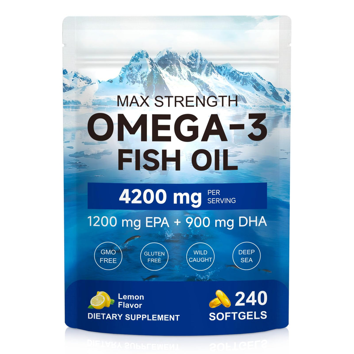Discover the premium imported Omega 3 Fish Oil Supplement with 4200 mg per serving, available at Curat Cart for your health needs.