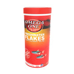 Omega One Freshwater Flakes in high-quality packaging, ideal for enhancing fish diets, available at Curat Cart.
