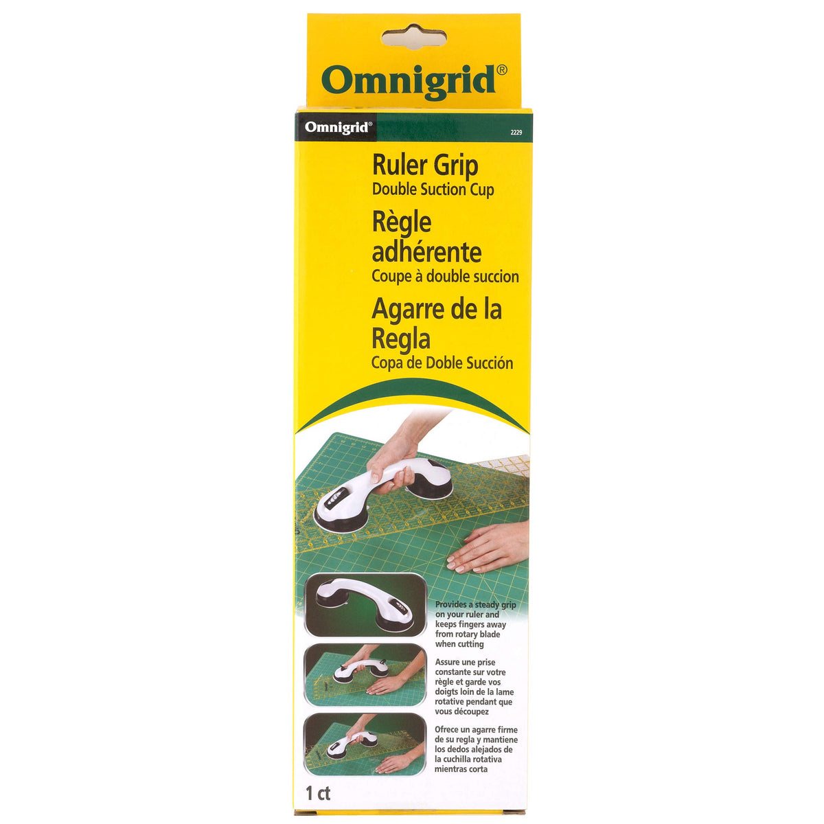 Discover the Omnigrid Ruler Grip Double Suction Cup, a premium import for precise crafting. Available at Curat Cart.