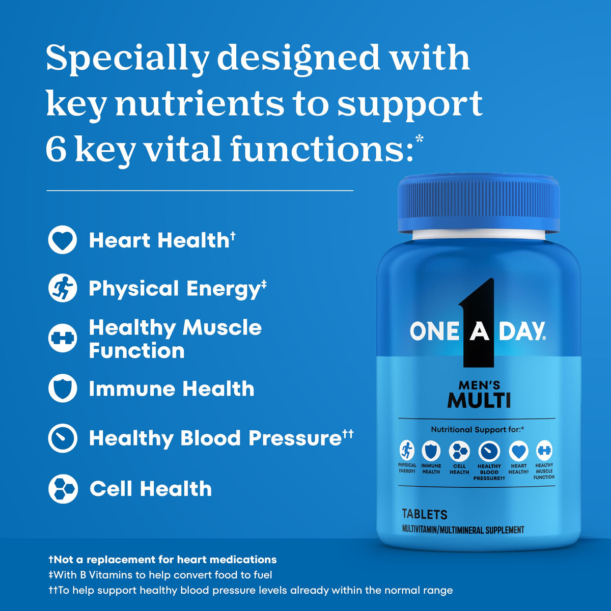 One A Day Multivitamin for Men available in India. Order online for essential nutrients supporting heart, muscle, and immunity.