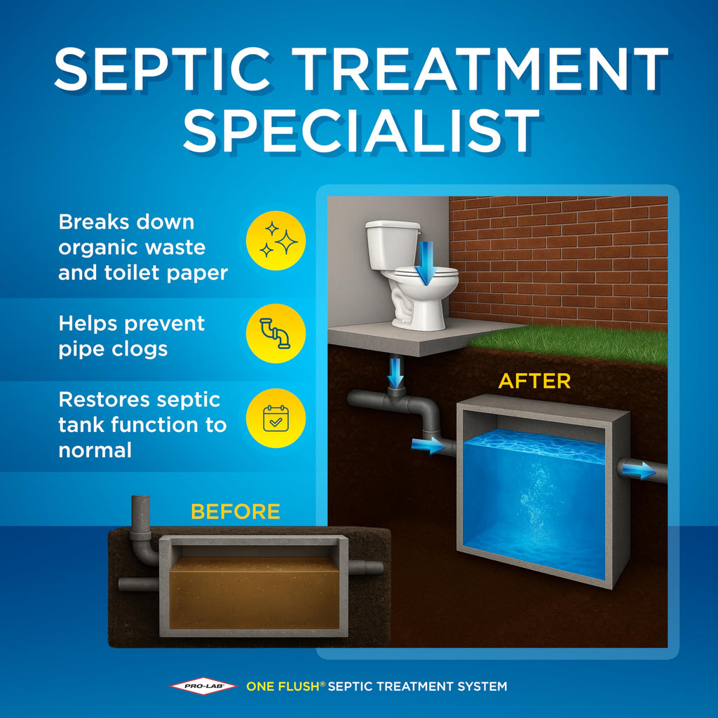 One Flush Septic Tank Treatment effectively breaks down waste and restores function. 100% Authentic, Available in India at Curat Cart.