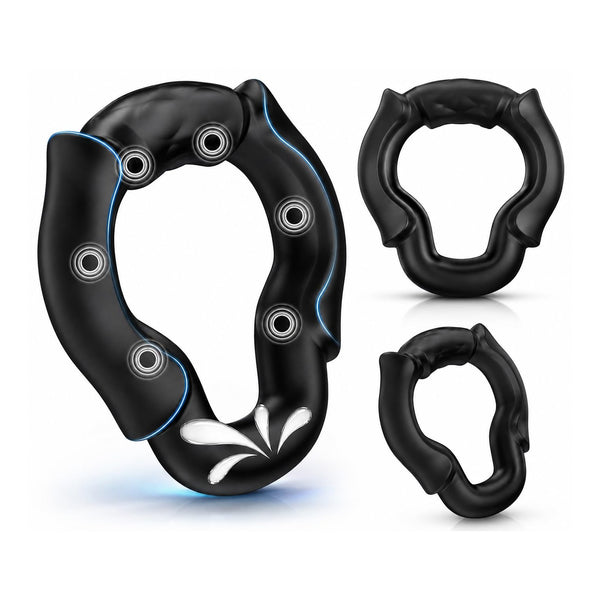 Open Tip Cock Ring Set for Men, 3 Size Silicone Penis Rings with 6-Point Pressure Support, No Blockage Design for Smooth Ejaculation, Ergonomic Body-Fit Erection Support Ring, Couple Sex Toy