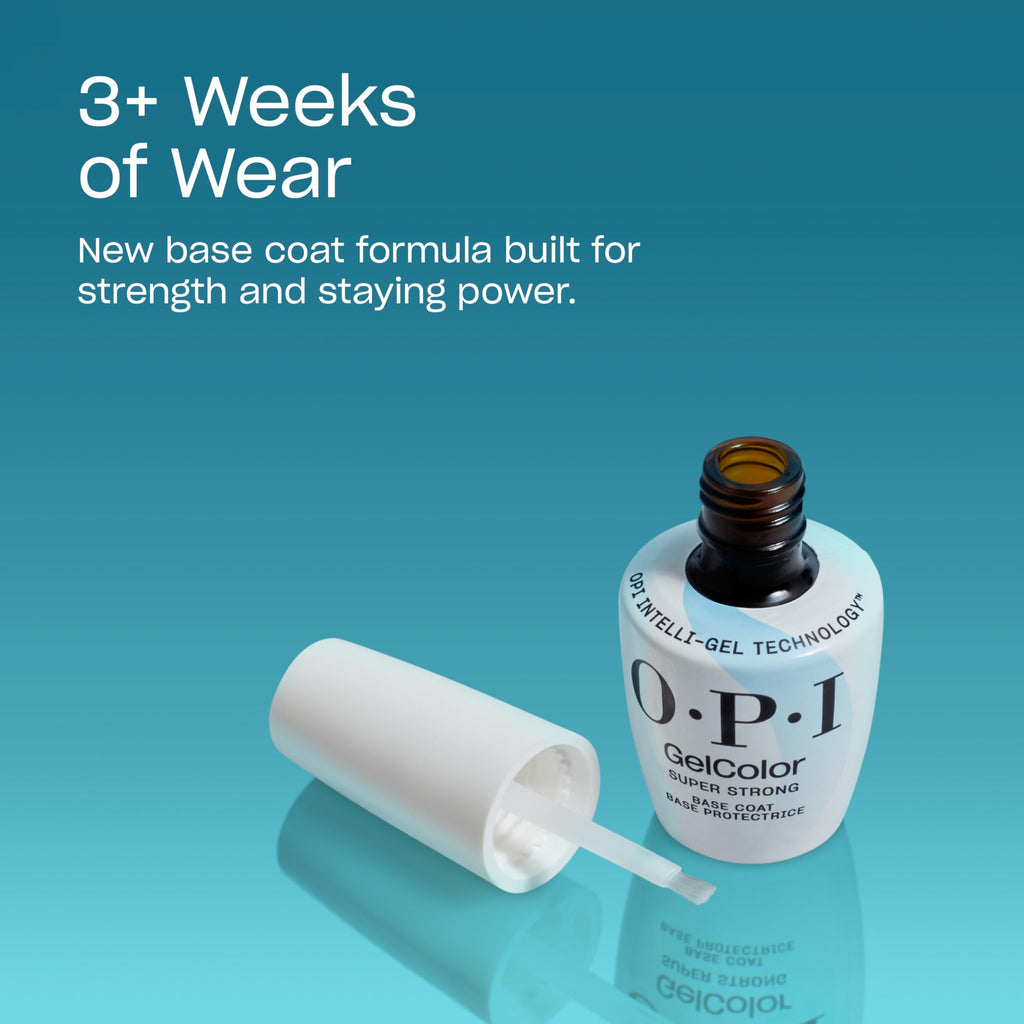 Premium imported OPI GelColor Base Coat for nails, offering over 3 weeks of superior wear and strength.