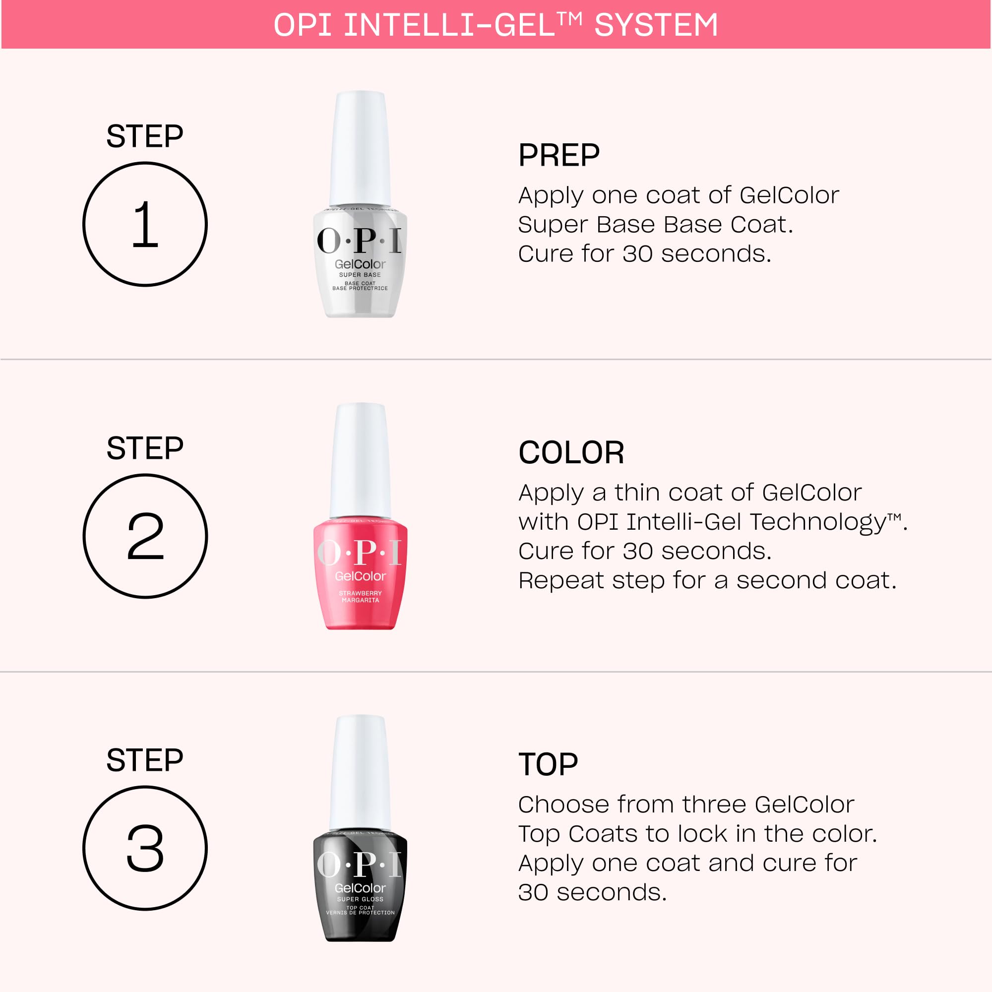 Step-by-step guide for using OPI GelColor Base & Top Coats, ensuring vibrant, long-lasting gel nails. Verified by CuratCart.