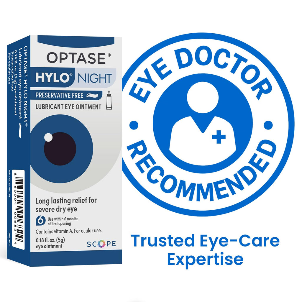 OPTASE HYLO Night Eye Ointment offers long-lasting relief for severe dry eyes. 100% Authentic, available at Curat Cart.