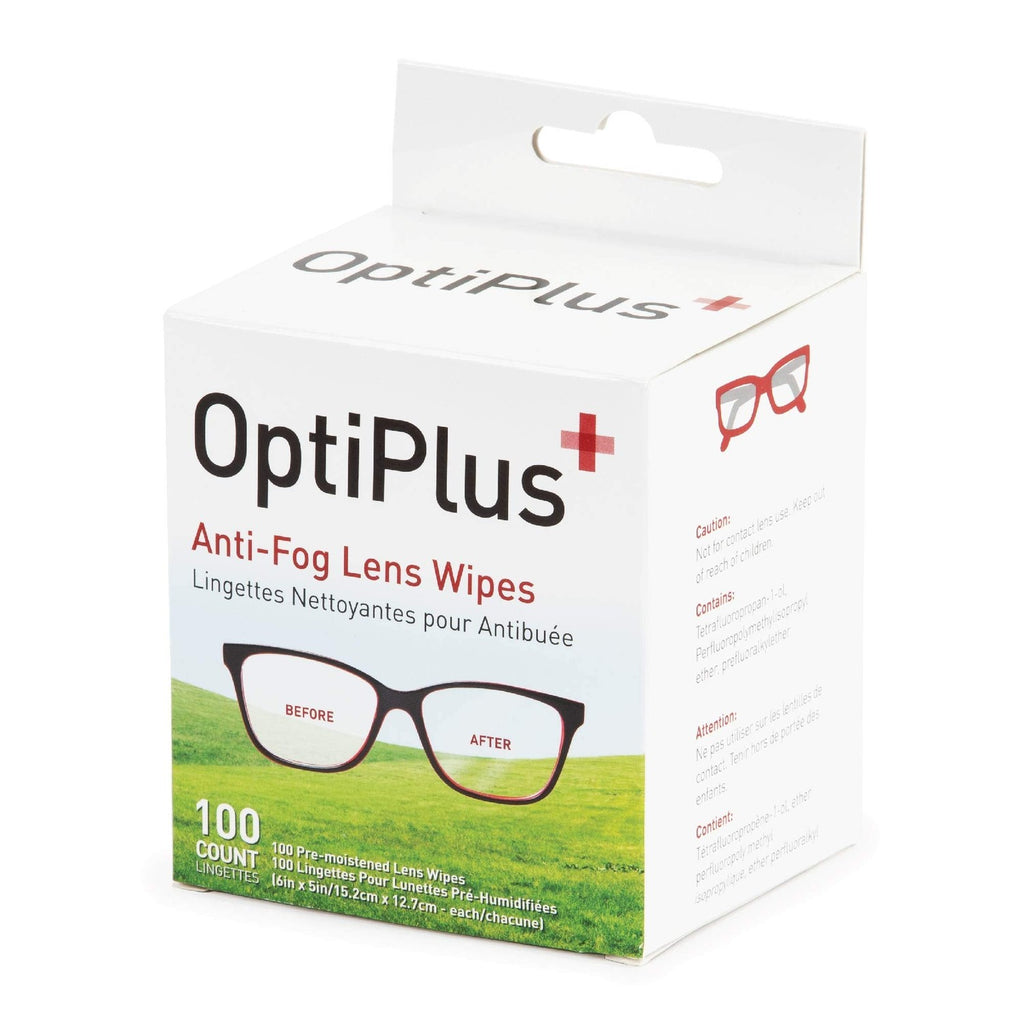 OptiPlus Anti Fog Cleaning Wipes in premium imported packaging, ideal for maintaining clear vision. Available at Curat Cart.