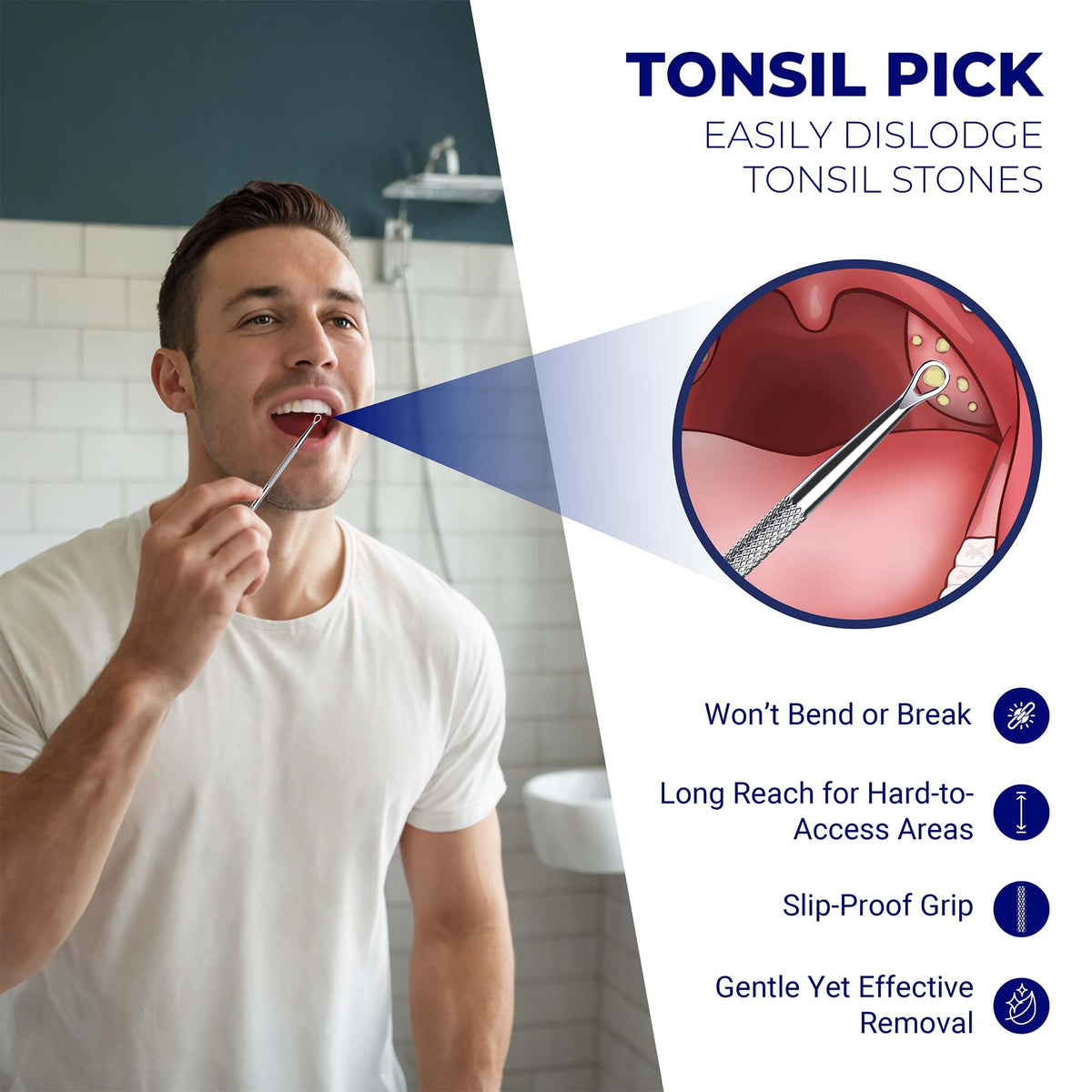 Oravix Tonsil Stone Remover Tool in official packaging, designed for gentle and effective tonsil stone removal. Available at Curat Cart.