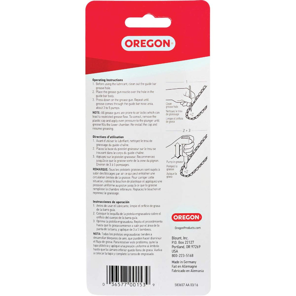 Oregon Grease Gun for Chainsaws, 100% Authentic and available in India at Curat Cart. Ideal for maintaining your chainsaw's performance.
