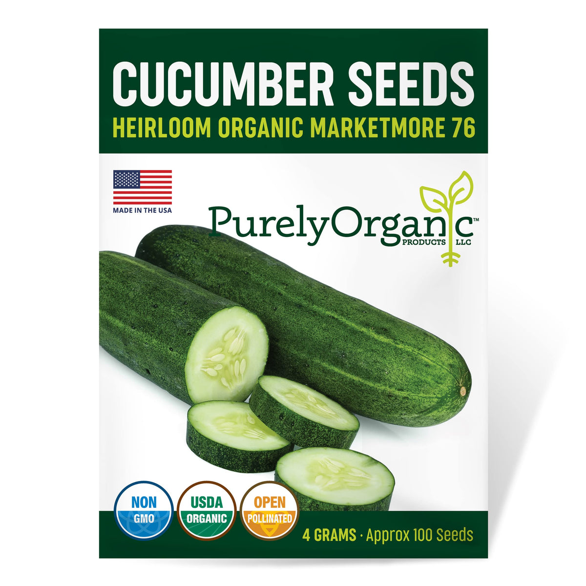 Discover premium imported Organic Cucumber Seeds Marketmore 76 from Curat Cart, perfect for your heirloom garden. Plant with confidence.