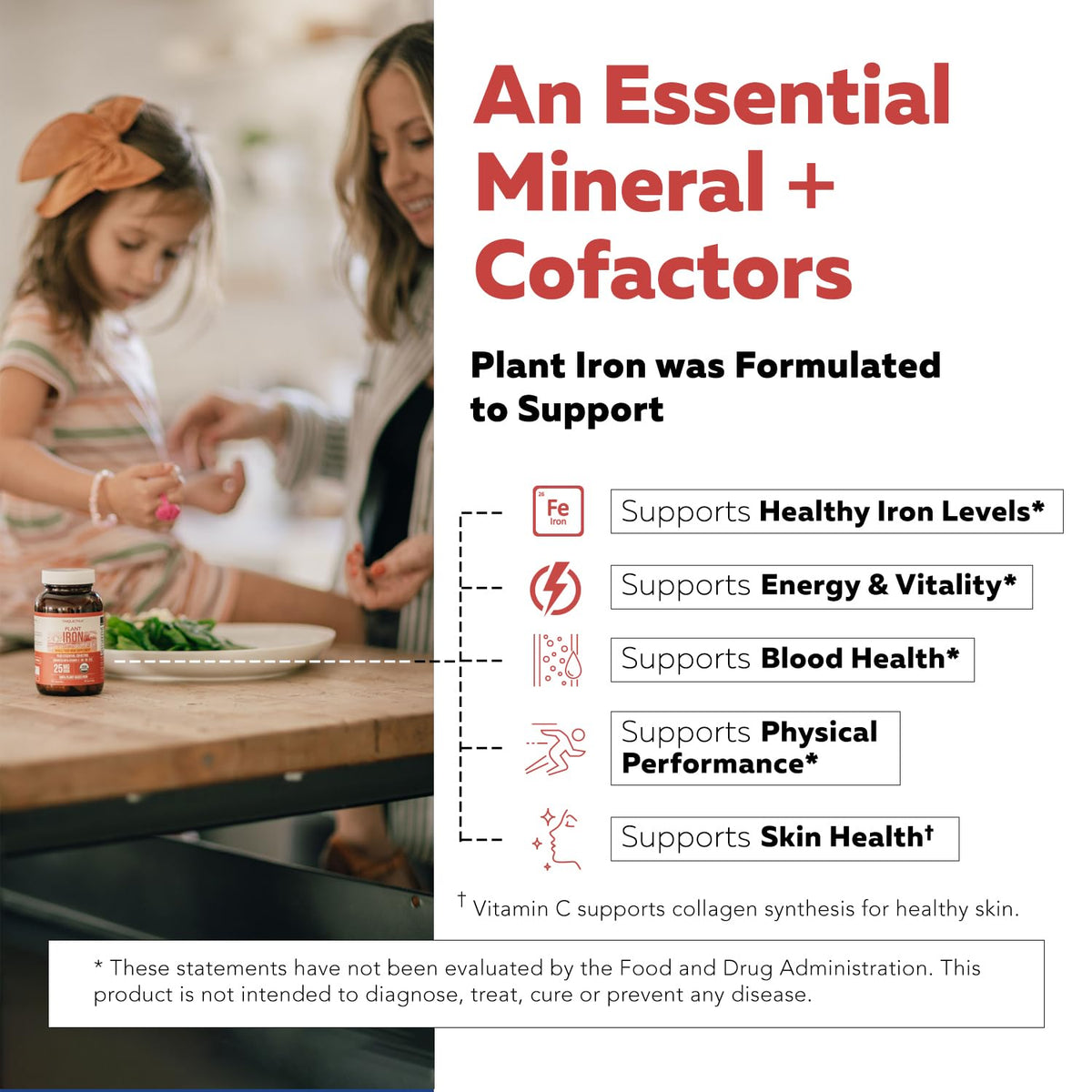 Premium imported organic iron supplement by Curat Cart, supports healthy iron levels and vitality for optimal health.