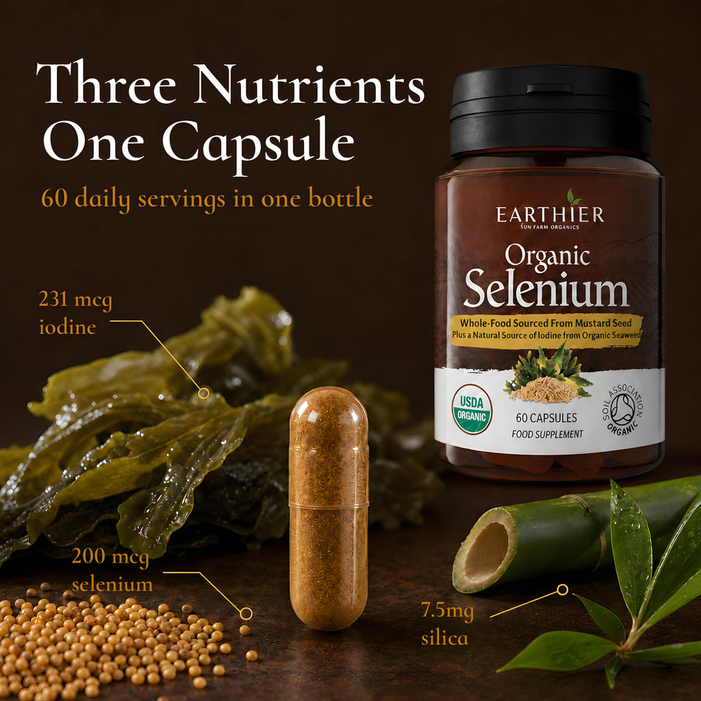 Organic Selenium with Iodine and Silica offers 100% Authentic nutrients for optimal health. Available in India at Curat Cart.