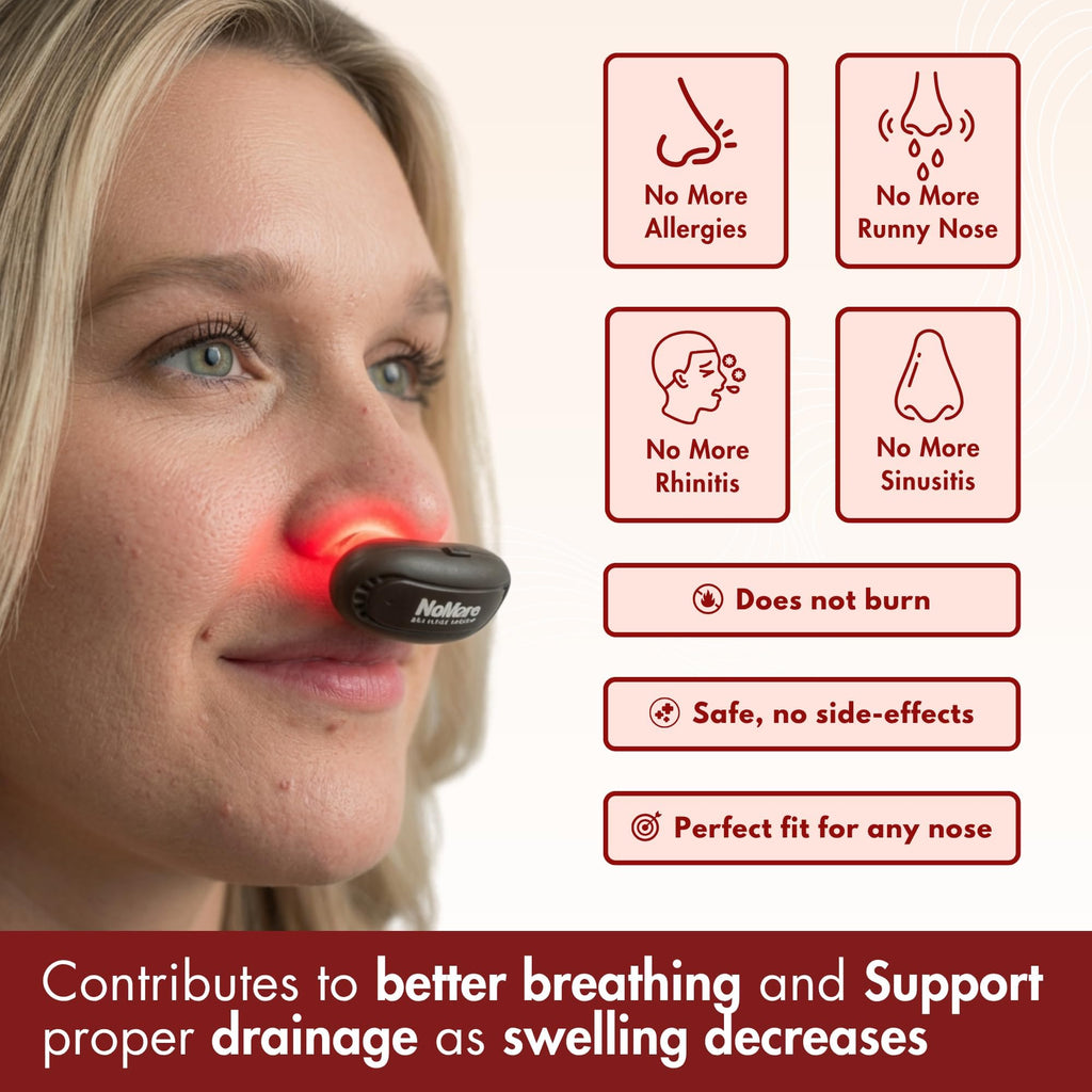 Experience exclusive NoMore Red Light Therapy Device, enhancing breathing and drainage, specially curated by Curat Cart.