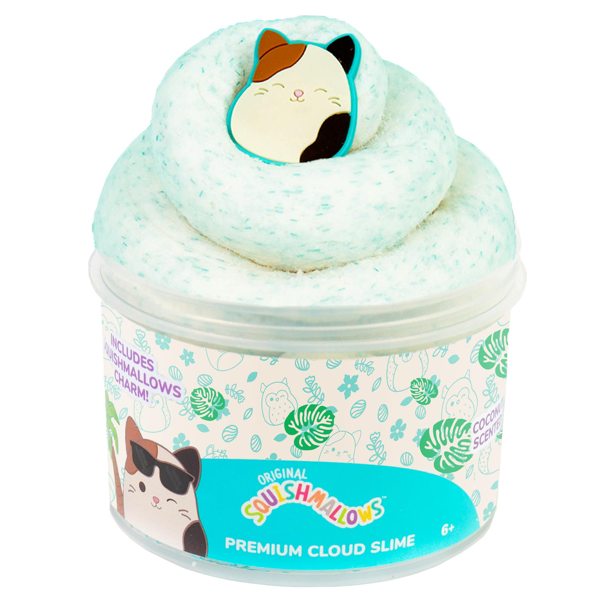 Imported Original Squishmallows Premium Cloud Slime with coconut scent, featuring a cute charm. Perfect sensory fun!
