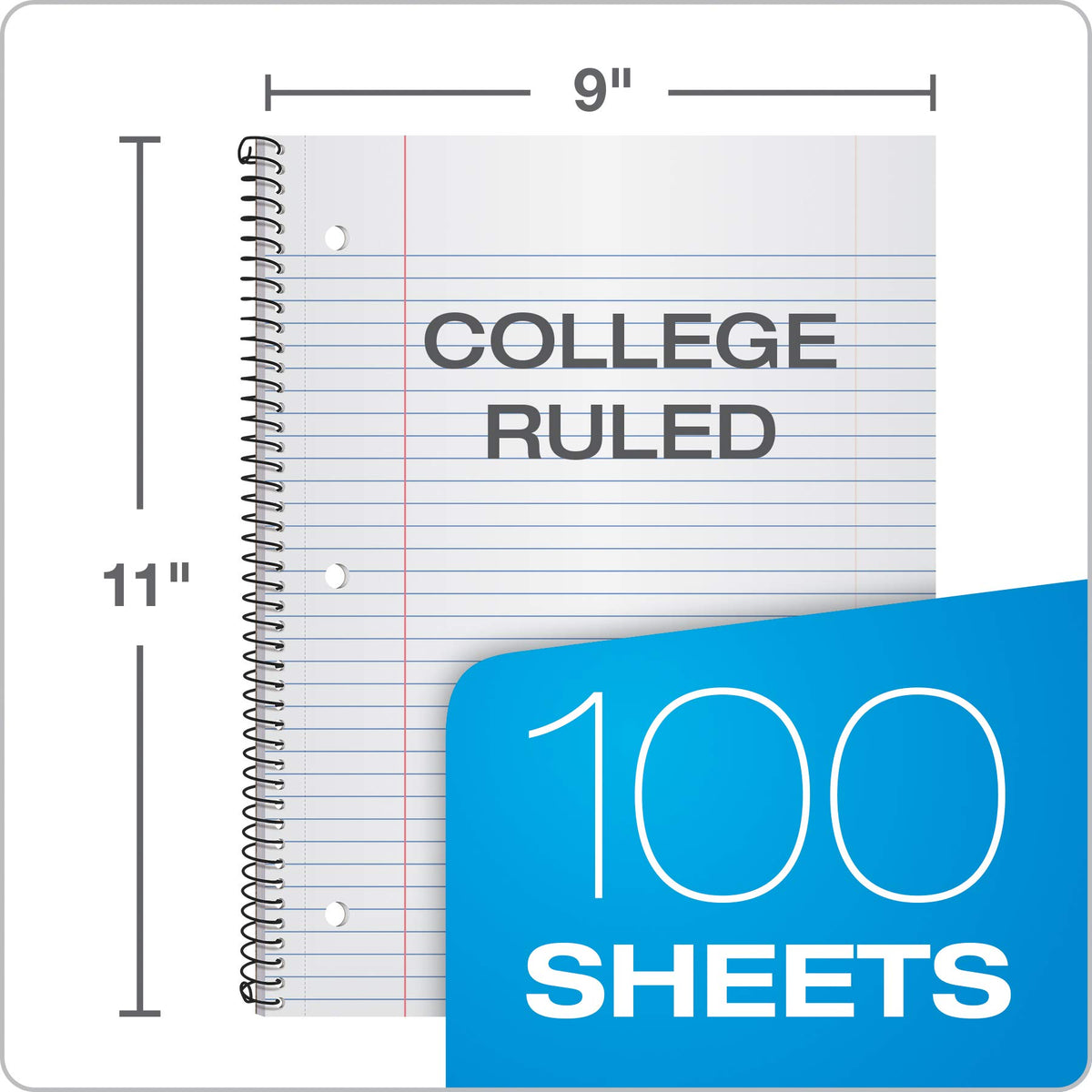 Oxford Spiral Notebook 3 Pack features high-quality college ruled sheets, ideal for students. Available at Curat Cart.