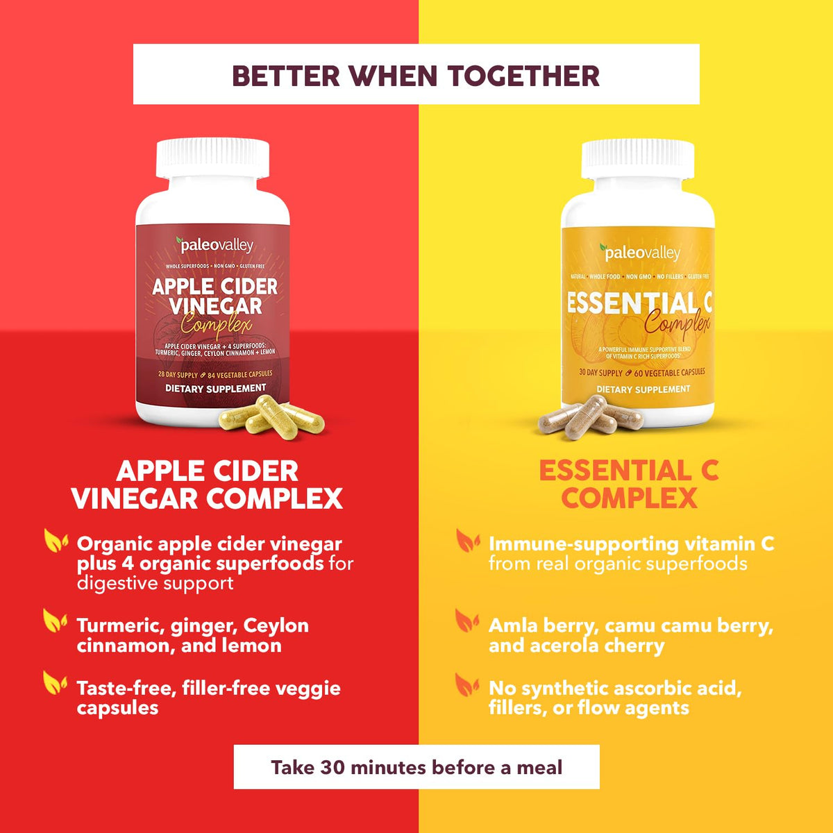 Discover Paleovalley Apple Cider Vinegar Capsules, a premium import packed with organic superfoods, available at Curat Cart.