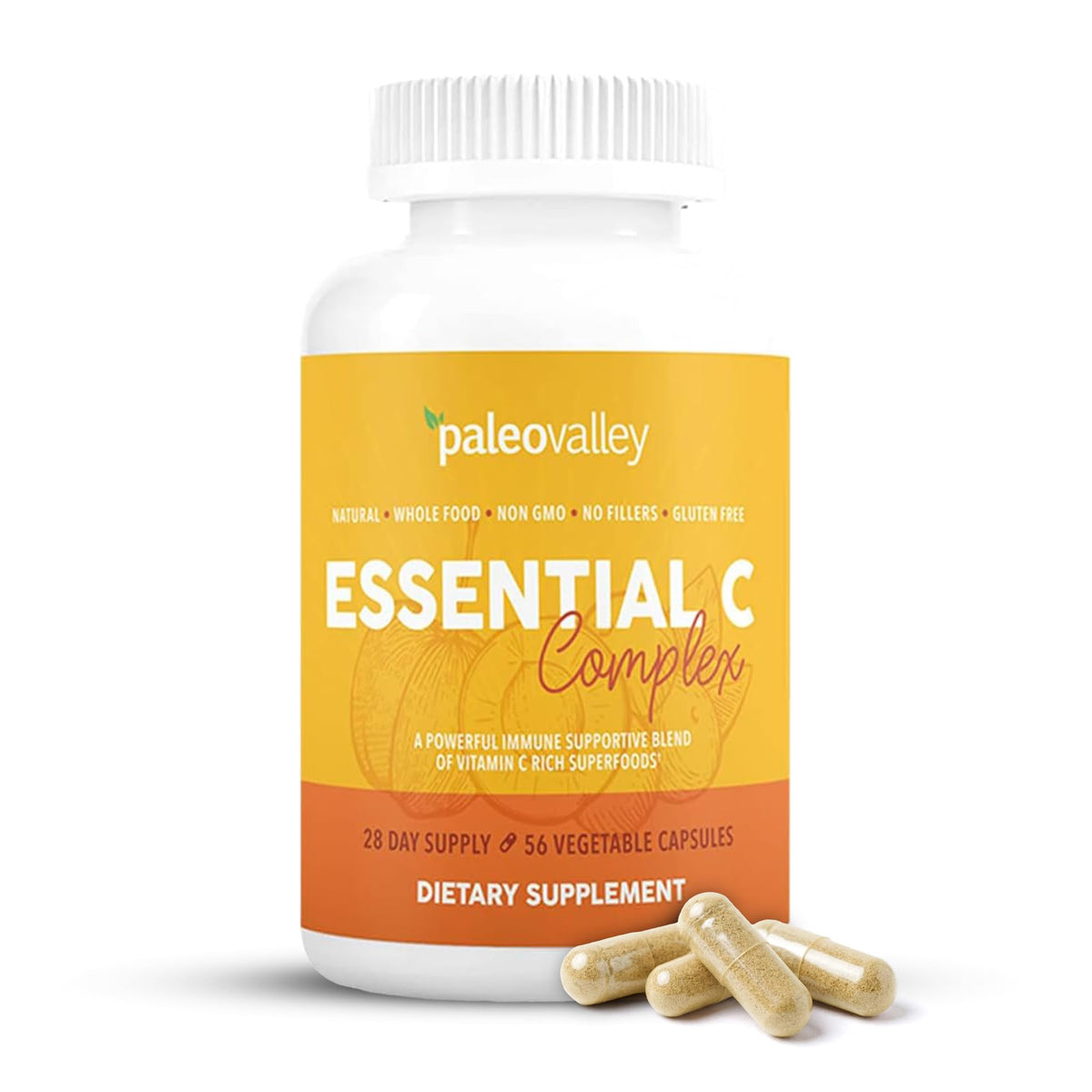 Discover Paleovalley Essential C Complex, a premium imported dietary supplement with vitamin C-rich superfoods, available at Curat Cart.