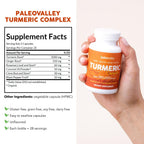 Paleovalley Turmeric Complex offers 100% authentic, organic turmeric capsules, available at Curat Cart in India. Boost your wellness today.