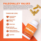 Paleovalley Turmeric Complex dietary supplement, 100% Authentic, available in India at Curat Cart. Supports wellness with organic ingredients.