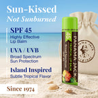 Discover Panama Jack Sunscreen Lip Balm SPF 45, offering broad-spectrum UVA/UVB protection. Available for online order.