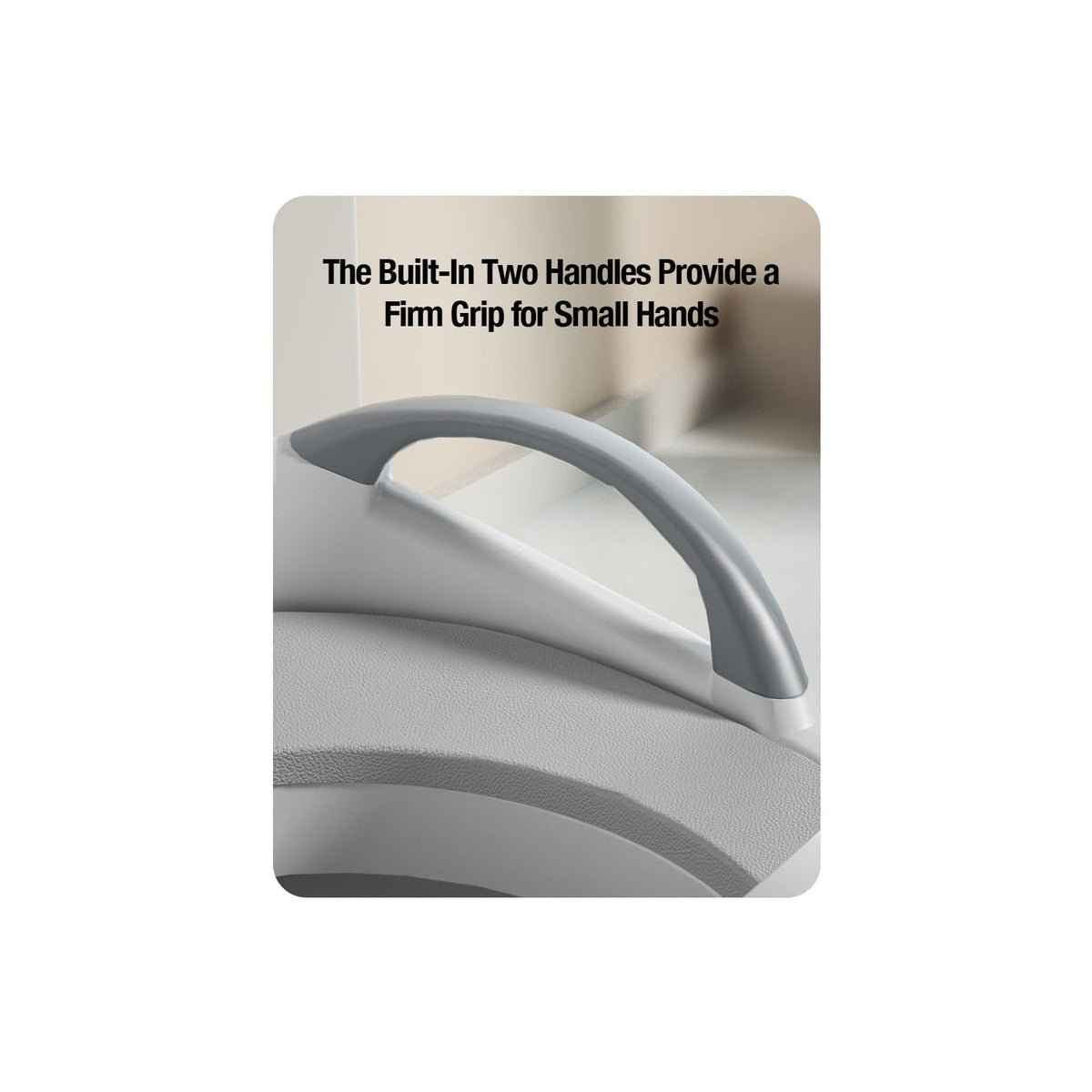 PandaEar Potty Training Toilet Seat features built-in handles for secure grip, ensuring safety for toddlers. Available in India at Curat Cart.