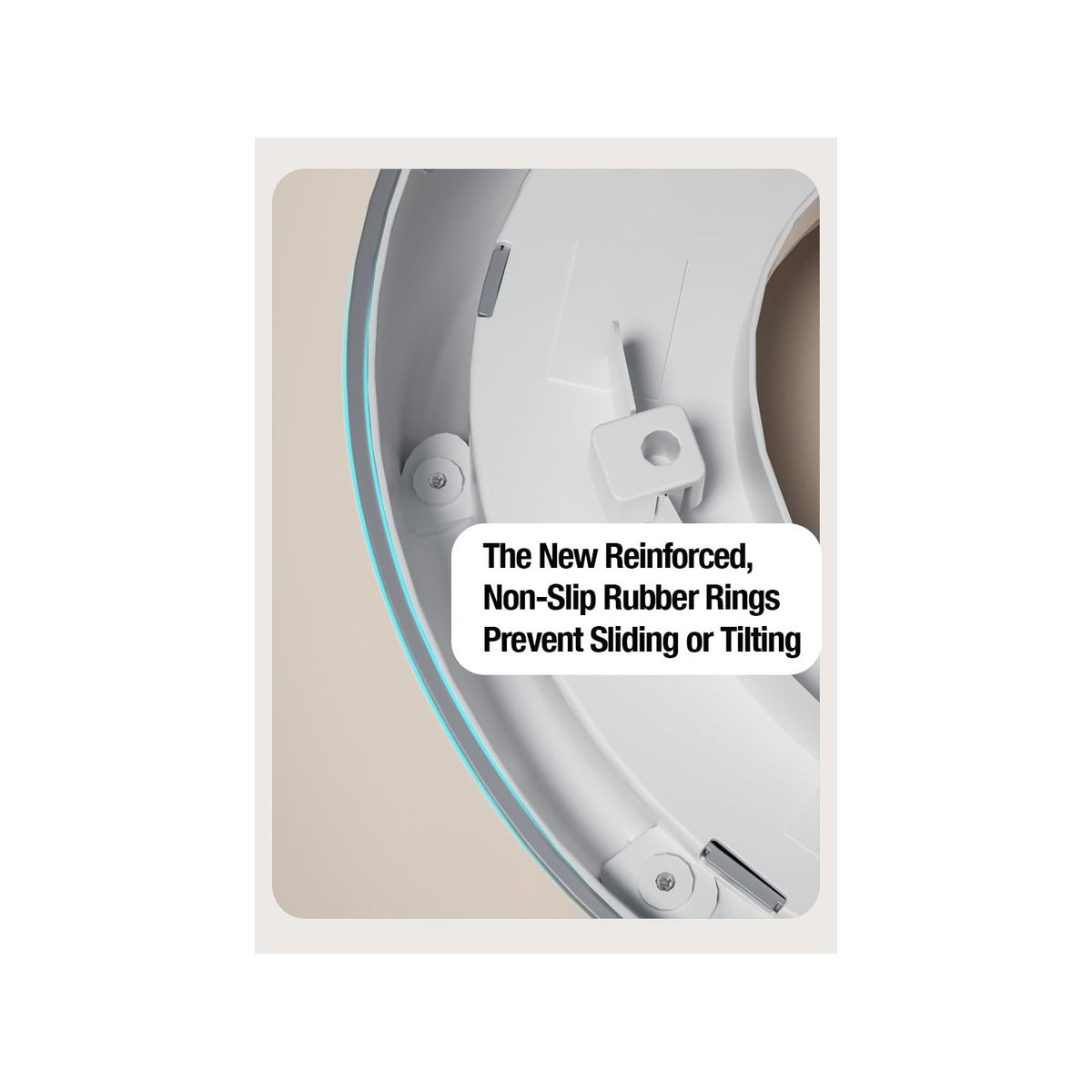 Reinforced, non-slip rubber rings of the PandaEar Potty Training Toilet Seat ensure stability and safety. Available at Curat Cart.