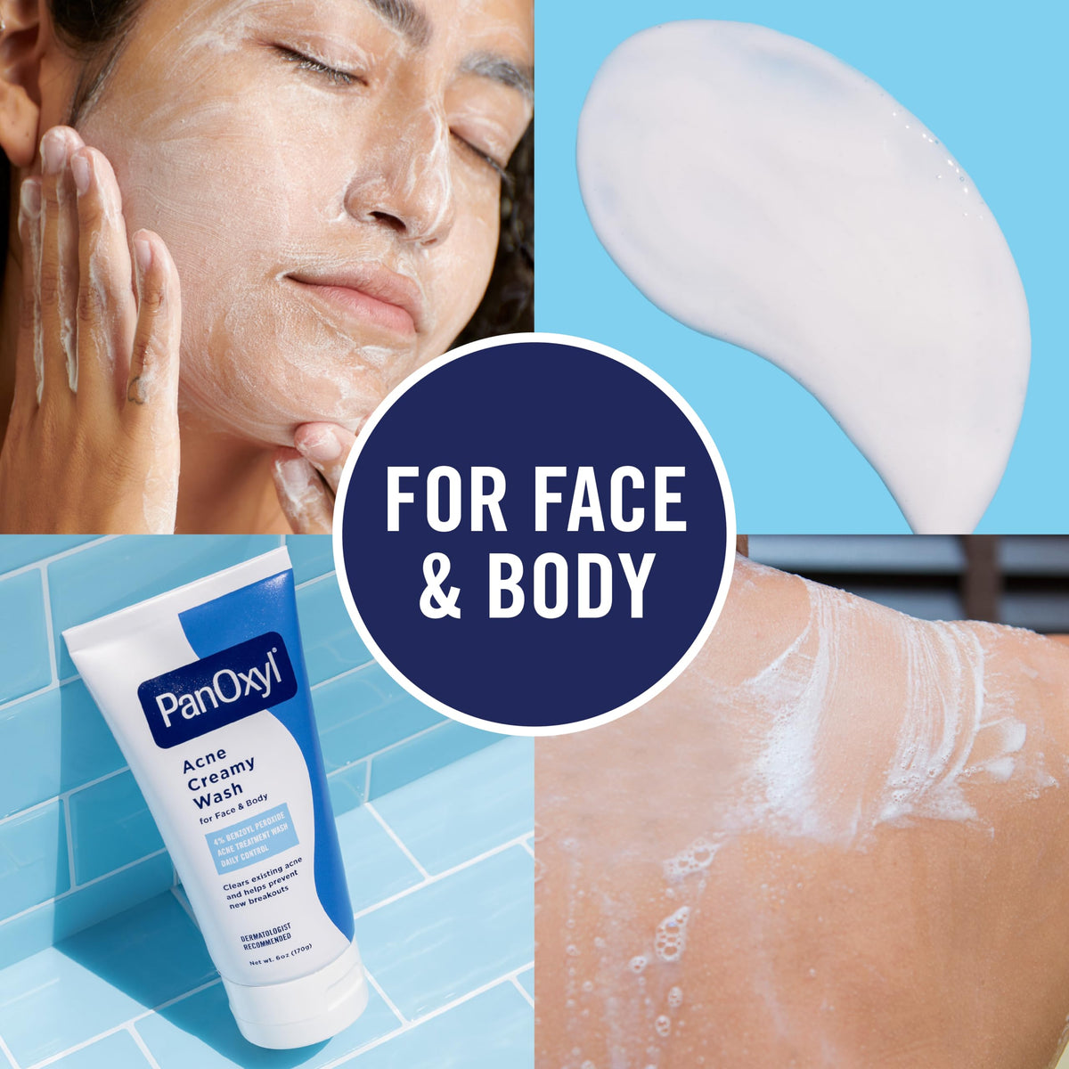 PanOxyl Antimicrobial Acne Wash showcased in original packaging, ideal for face and body use.