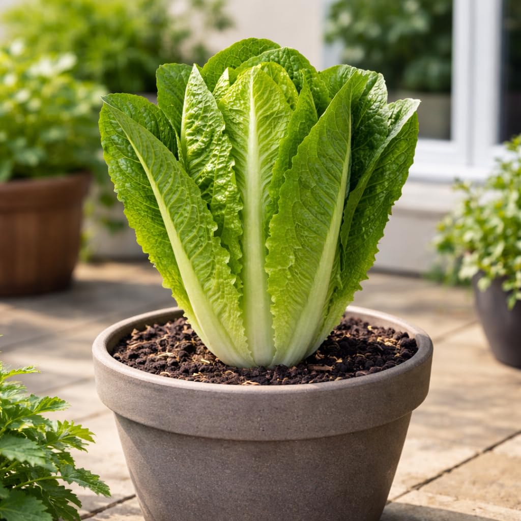 Premium imported Parris Island Romaine Lettuce Seeds for a thriving garden. Available at Curat Cart for quality gardening needs.