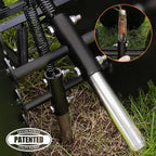 Durable Rolling Lawn Aerator Tool showcasing patented design and high-quality materials for effective lawn care, available at Curat Cart.