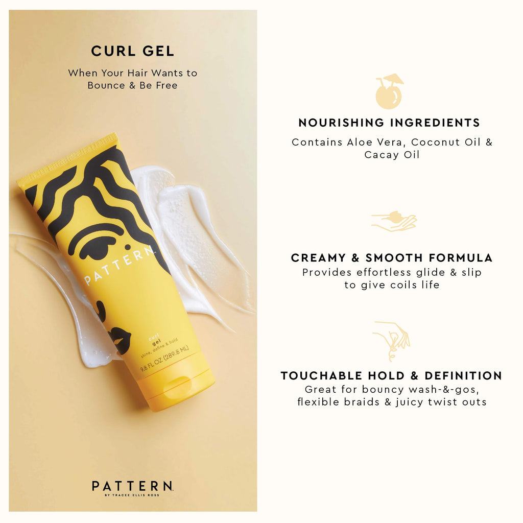 PATTERN Beauty Curl Gel by Tracee Ellis Ross, featuring aloe vera and coconut oil. Order online for bouncy curls!