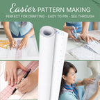 High-quality pattern paper for fashion design, perfect for drafting, easy to pin, and see-through. Available at Curat Cart.