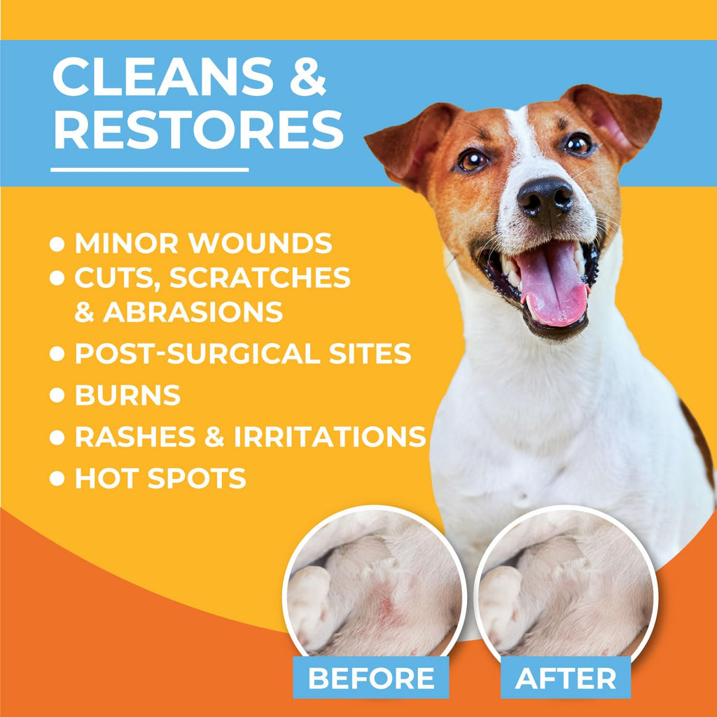 Paw Science Skin & Wound Care Spray effectively cleans and restores minor wounds, cuts, and irritations. Available at Curat Cart.