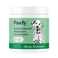 Pawfy Dog Allergy Chews, a premium imported solution for seasonal allergies and immune health. Available at Curat Cart.