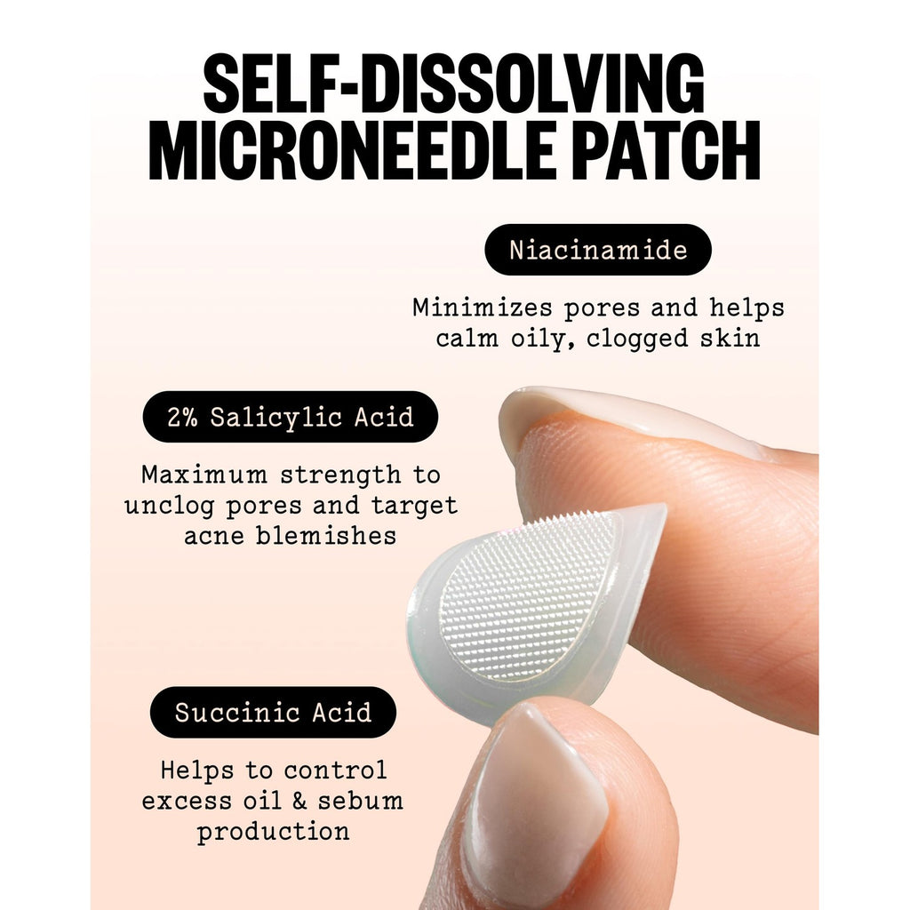 Premium imported Peace Out Acne Microneedling Dots featuring niacinamide and 2% salicylic acid for acne treatment. Available at Curat Cart.