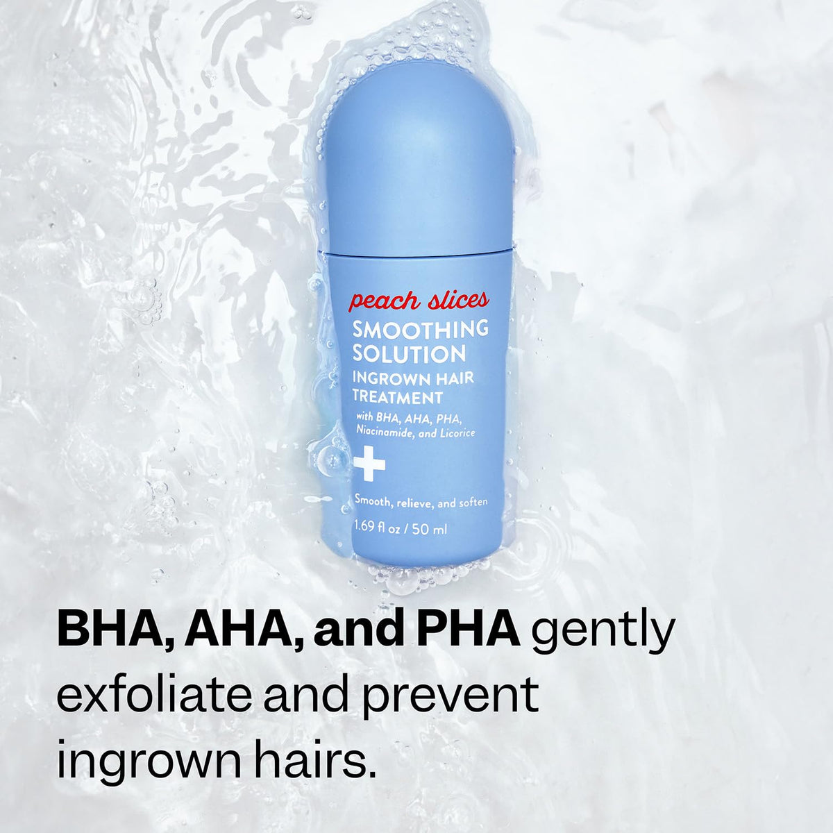 Peach Slices Ingrown Hair Treatment, verified by CuratCart, gently exfoliates and prevents ingrown hairs for smooth skin.