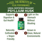 Peak Performance Psyllium Husk Capsules support digestion and gut health. 100% Authentic and available in India at Curat Cart.