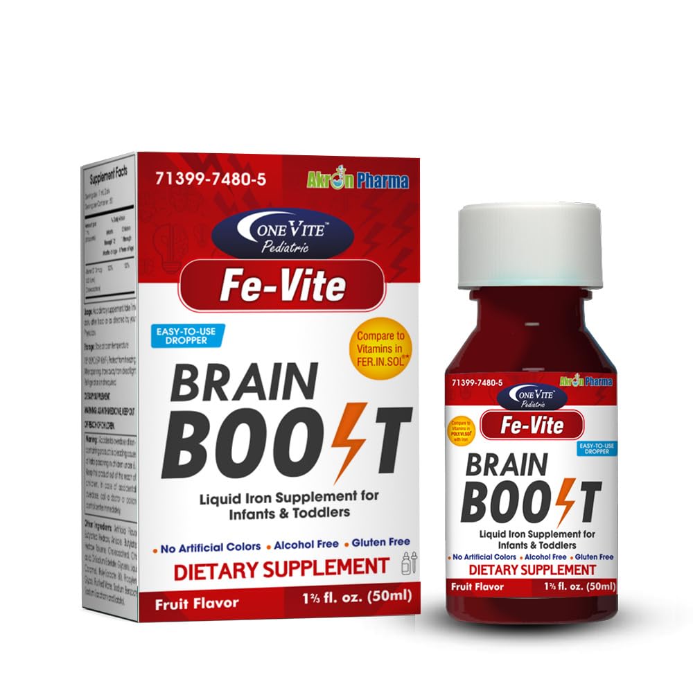 Pediatric FE-Vite Drops Liquid Iron, a premium import for infants and toddlers, offers essential nutrients. Available at Curat Cart.